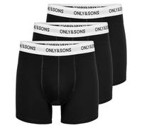 ONLY & SONS Herren ONSFITZ SOLID TRUNK 3PACK NOOS Boxershorts, Black/Detail:WHITE Waist BLACK LOGO, XL