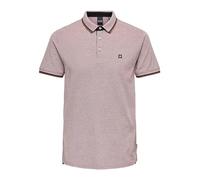 Poloshirt ONLY & SONS "ONSFLETCHER SLIM SS POLO NOOS", Herren, Gr. L, braun (copper braun detail:melange), Piqué, Obermaterial: 100% Baumwolle, meliert, normal normal, Rundhals, Shirts (26770052-L) co