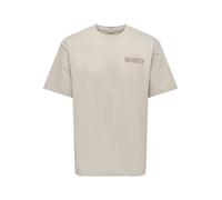 T-Shirt ONLY & SONS "ONSFRED LIFE RLX SS PRINT TEE NOOS", Herren, Gr. XL, silber lining print:mojito, Jersey, Obermaterial: 100% Baumwolle, bedruckt, relaxed fit normal, Rundhals, Shirts T-Shirt, Baum