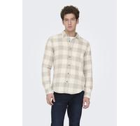 Only & Sons Flanell-Hemd ONSGUDMUND – Regular Fit, Baumwolle – Kitt M