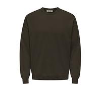 Only & Sons Relaxed Fit Strickpullover mit Baumwoll-Anteil Modell 'JOB' in Dunkelbraun, Größe XL