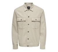 ONLY & SONS Herren ONSKENNET LS Linen Overshirt NOOS Kurzarmhemd, Silver Lining, XXL