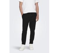 ONLY & SONS Herren Sweatpant ONSLINUS Crop LIN - Tapered Fit - XS S M L XL XXL, Größe:XL, Farbe:Black 22024966