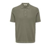 Only & Sons Polokragenpullover ONSMOON REG 12 SS, Herren L, bungee cord, 80% Baumwolle