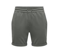 Sweatshorts ONLY & SONS "ONSNEWKODYL REG S SHORTS BP", Herren, Gr. S, N-Gr, castor gray, Sweatware, Obermaterial: 62% Polyester, 33% Viskose, 5% Elasthan, unifarben, regular fit ca. Mitte Oberschenkel