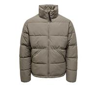 Steppjacke ONLY & SONS "ONSPACK LIFE PUFFER JACKET OTW", Herren, Gr. M, walnut, Web, Obermaterial: 100% Polyester, unifarben, regular fit normal, hoch geschlossener Ausschnitt, Jacken (95317045-M) wal