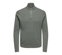 ONLY&SONS - ONSPHIL REG 12 STRUC HALF ZIP KNIT NOOS castor gray - Gr. - XL