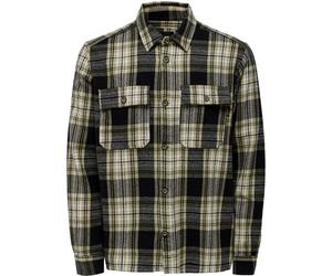 ONLY & SONS ONSSCOTT Herren Flanell-Hemd modisches Baumwoll-Hemd mit Brusttaschen 22019782 Schwarz/Weiß/Braun S