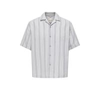 Kurzarmhemd ONLY & SONS "ONSWALKER RLX RESORT SS 035 SHIRT", Herren, Gr. XL, N-Gr, sedona sage, Web, Obermaterial: 52% Baumwolle, 48% Polyester, gestreift, relaxed fit normal, Hemden (48240423-XL) sed