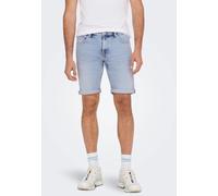 ONLY & SONS Herren Jeans Short ONSPLY 5189 - Regular Fit - Blau - Light Blue, Größe:S, Farbe:Light Blue Denim 22025189