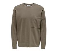 ONLY & SONS Pullover "Lamai" in Taupe - Größe L | Herren Plussize