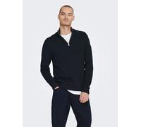 Only & Sons Regular Fit Strickpullover mit Stehkragen Modell 'PHIL' in Dunkelblau, Größe XXL