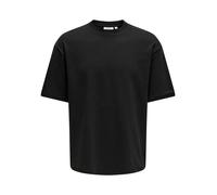 ONLY & SONS Herren T-Shirt Rundhals Oversize Fit Jersey Shirt Dropped Shoulder Design Top, Farben:Schwarz, Größe:L