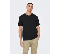 ONLY & SONS Herren Rundhals T-Shirt ONSMAX Life - Regular Fit XS S M L XL XXL, Größe:XXL, Farbe:Black 22025208