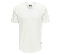 T-Shirt mit V-Ausschnitt Modell 'BENNE' S men Weiss