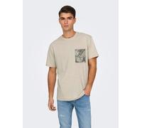 Only & Sons Herren Onsperry Life Reg Leaf Ss Pockettee, Silver Lining, M