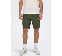Shorts ONLY & SONS "ONSLINUS 0007 COT LIN SHORTS NOOS" Gr. XL, N-Gr, grün (olive night) Herren Hosen (88350251-XL) olive night