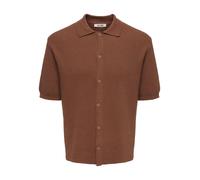only & sons - Strick-Poloshirt - Onssean braun - Gr. - S