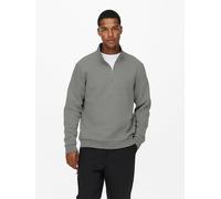 Only & Sons ONSCERES HALF ZIP SWEAT M 22019055 Castor Gray (899239) Grau M