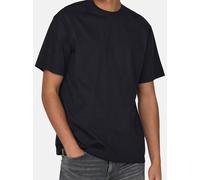 ONLY & SONS Herren Rundhals T-Shirt ONSFRED - Relaxed Fit S-XXL Schwarz Weiss, Größe:S, Farbe:Black 22022532