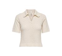 ONLY Strick-Poloshirt in Beige - Größe S | Damen Tops