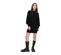 Strickkleid ONLY "ONLLABELLE LIFE L/S DRESS KNT NOOS", Damen, Gr. S (36), N-Gr, schwarz, Feinstrick, Obermaterial: 50% Viskose, 30% Polyester, 20% Polyamid, unifarben, A-Linie kniefrei, hoch geschloss