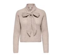 ONLY - Strickpullover mit Schleife beige - Gr. - XS