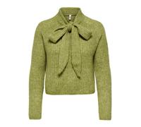 ONLY - Strickpullover mit Schleife grün - Gr. - M