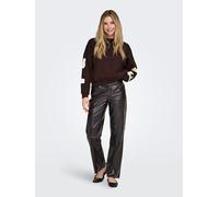 Sweatshirt ONLY "ONLSWEAT L/S BACK/SLEEVE PRINT SWT NOOS", Damen, Gr. L, rot (vineyard wine detail:birch florida print), Sweatware, Obermaterial: 60% Baumwolle, 40% Polyester, bedruckt, loose fit norm