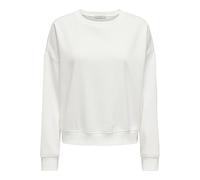 Sweatshirt ONLY "ONLSWEAT L/S CREW OVERSIZE SWT", Damen, Gr. S, weiß, Sweatware, Obermaterial: 60% Baumwolle, 40% Polyester, unifarben, loose fit normal, Rundhals, Sweatshirts Sweatshirt, Baumwollmisc