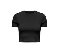 Kurzarmshirt ONLY "ONLBETTY S/S O-NECK SHORT TOP CC JRS", Damen, Gr. XL, schwarz, Jersey, Obermaterial: 95% Baumwolle, 5% Elasthan, unifarben, regular fit bauchfrei, Rundhals, Shirts, softe Jerseyqual