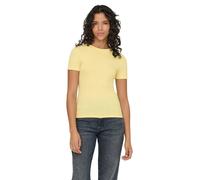Only T-Shirt June figurbetontes Basic in Gelb M Slim Fit