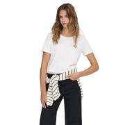 Only T-Shirt ONLKITA Life S/S Logo - Kurzarm, Rundhals, 100% Baumwolle - Weiß, Gr. L