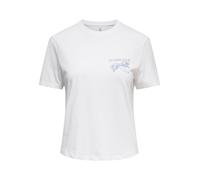 Kurzarmshirt ONLY "ONLDINA S/S CLUB TOP BOX JRS", Damen, Gr. XL, hellweiß print:sunset, Jersey, Obermaterial: 100% Baumwolle, bedruckt, regular fit normal, Rundhals, Shirts, Baumwolle, regular fit, Ru
