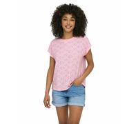 Only T-Shirt Smilla mit Lochstickerei in Rosa XS Regular Fit