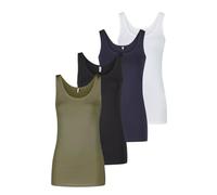 ONLY Tank Top Damen Baumwolle Stretch Slim Fit Onllive LUV 4er Pack Set Basic Shirt Rundhals Trägershirt Ärmellos Oberteile Einfarbig, Größe:M, Farbe:Pack 5