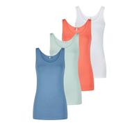 ONLY Tank Top Damen Baumwolle Stretch Slim Fit Onllive LUV 4er Pack Set Basic Shirt Rundhals Trägershirt Ärmellos Oberteile Einfarbig, Größe:S, Farbe:Pack 3
