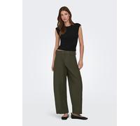 ONLY Top ONLMIRA CAPSL Ruching Slim Fit Baumwoll-Mix Schwarz XS