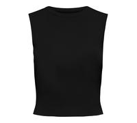 Stricktop ONLY "ONLMAJLI S/L TOP KNT NOOS", Damen, Gr. L (40), schwarz, Sweatware, Obermaterial: 65% Viskose, 35% Nylon, unifarben, modisch, slim fit, Rundhals, ohne Ärmel, Tops (15029933-L) schwarz