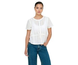 Only Top Siffi in Weiß mit romantischer Lochstickerei M Regular Fit