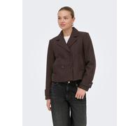 Kurzjacke ONLY "ONLFREJA LIFE SHORT DB JACKET OTW NOOS", Damen, Gr. XS, hot fudge detail:melange, Web, Obermaterial: 100% Polyester, meliert, hüftlang, V-Ausschnitt, Jacken Kurzjacke, Kunstfaser (3329