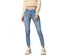 ONLY Women's ONLDAISY REG Push UP SK ANK Dest PIM Box Jeans, Light Medium Blue Denim, 26W / 32L