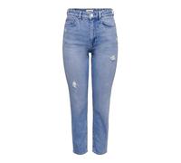 ONLY Women's ONLEMILY HW STR ANK DST DNM REA697 NOOS Jeans, Light Blue Denim, 28W / 30L