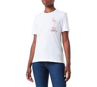 ONLY Women's ONLKITA REG S/S Flamingle TOP Box JRS T-Shirt, Bright White/Print:Flamingo Chest, M
