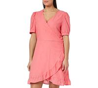 ONLY Women's ONLLISA SS WRAP Dress WVN Kleid, Calypso Coral, XL