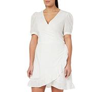 ONLY Women's ONLLISA SS WRAP Dress WVN Kleid, Cloud Dancer, M