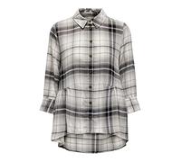 ONLY Women's Onlnew Canberra 3/4 Shirt NOOSWVN Karohemd, Black/AOP:White Check, S