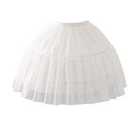 only y Jupon Vintage Petticoat für Hochzeit - Crinoline Unterrock für Damen und Mädchen Kurzer Stil - 2-Kreise 2-Lagen (Weiß)