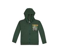 ONOMATO! Jurassic World Raptor Hunt Kinder Sweatjacke, Jungen Kapuzenjacke aus 100% Baumwolle, Hoodie mit Reißverschluss, Dunkelgrün, Größe 104