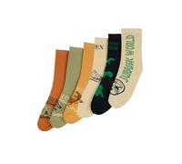 ONOMATO! Kinder Socken Jungen 6er Set Jurassic World 3, mit Dinosaurier Motiven für den Alltag, bequemer Baumwollmix, mehrfarbig, Größe 27-30, für Spaß beim Spielen